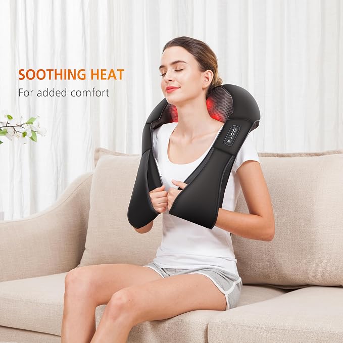 Snailax Neck Massager with Heat, Shiatsu Neck Back Massager - Image 3