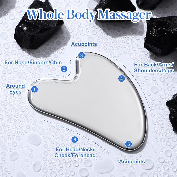 rosenice Gua Sha Facial Tools Guasha Tool Gua Sha Jade Stone - Image 2