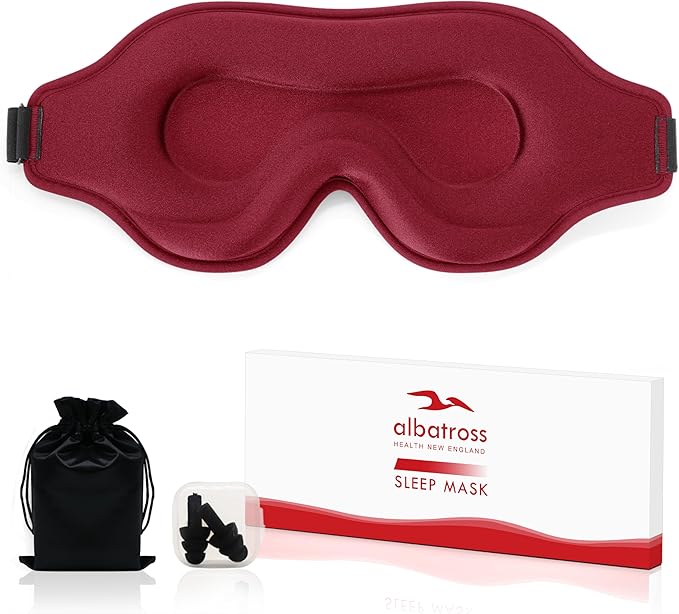Sleep Eye Mask for Men Women, Sleeping Mask for Side Sleeper, Travel Blackout by AlbatrossHealthNewEngland