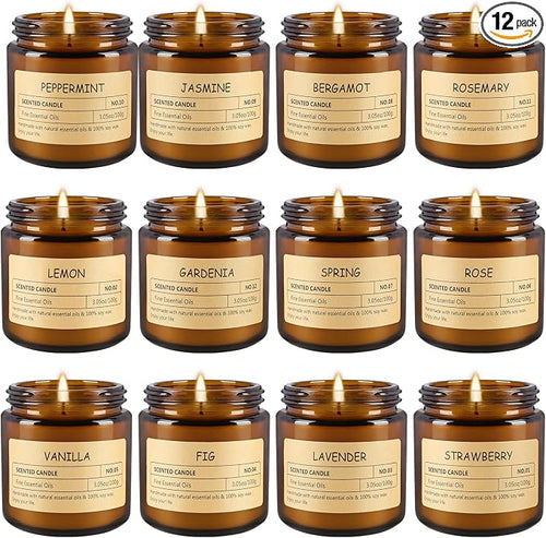 12Pack Scented Candle Set by ECLHTLNY