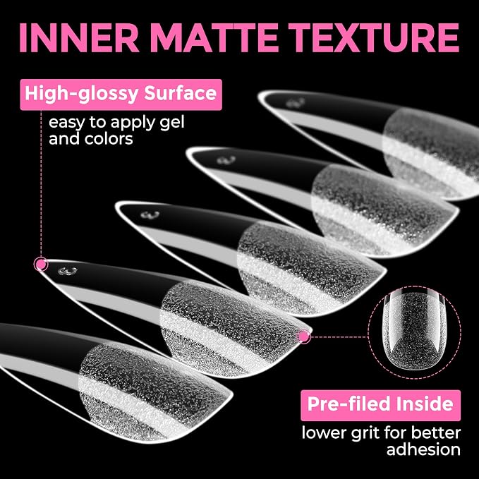 UNA GELLA Long Stiletto Gel Nail Tips: 216pcs Halloween Stiletto Almond Fake - Image 7