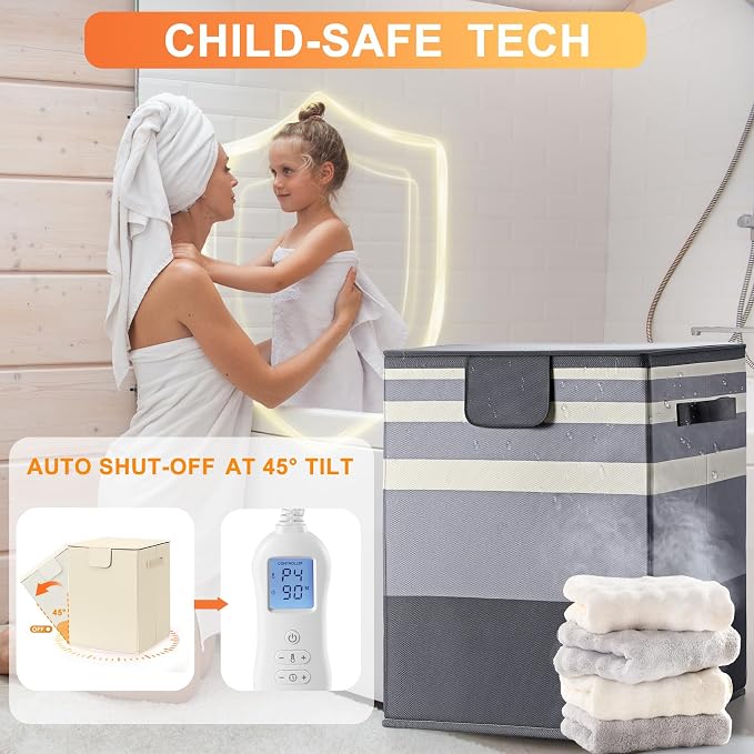 Foldable 40L Large Towel Warmer Bucket，360° Even Heating SPA Towel Warmers - Image 3
