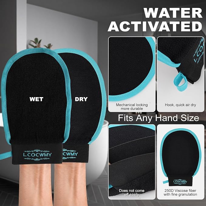 Exfoliating Gloves, Durable Body Scrub, Dead Skin Remover & Body Scrubber - Image 3