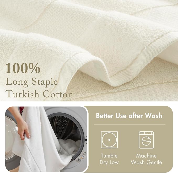 Madison Park Turkish 100% Cotton 600Gsm Luxury Premium Thick Soft Absorbent - Image 5