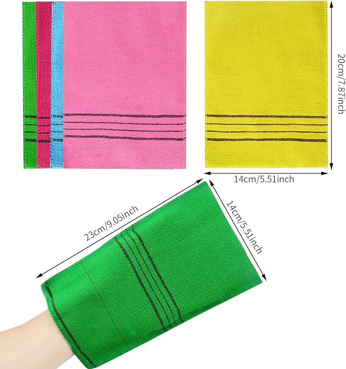 6 Pcs Exfoliating Washcloth, Korean Exfoliating Mitt Colorful Korean - Image 3