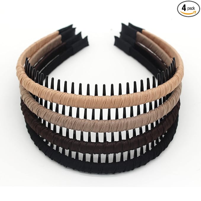 JOBAND 4pcs Hairbands for Women, Non-Slip Zig Zag Headbands, Adjustable Teeth by JOBAND