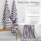 8 Piece Bathroom Towel Set |2 Oversized Bath Towels, 2 Hand Towels, 4 - Image 4