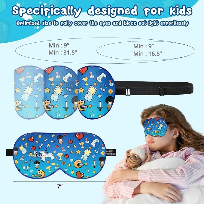 Kids Sleep Mask Eye Cover: 100% Real Natural Pure Silk Eye Mask - Image 4