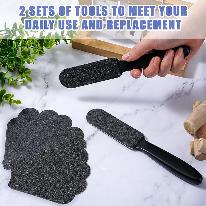 Mudder 2 Pieces Stainless Steel Pedicure Foot File Callus Remover Foot Scrubber - Image 6