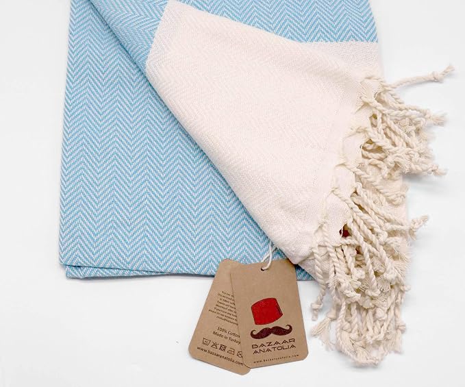 Bazaar Anatolia Turkish Beach Towel 100% Cotton Bath Towels 71x39 Quick Dry - Image 7