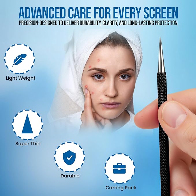 EFAH Care 2Pcs Stainless Steel Pimple Extractor Acne Treatment Tool Surgical - Image 3