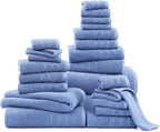 Casa Platino 100% Cotton Bathroom Towels Set – 24 Pc Family Pack – Soft & - Image 2