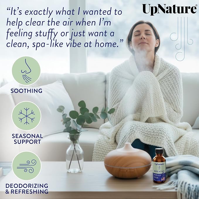 UpNature Breathe Essential Oils Blend Breath Relief Eucalyptus and Menthol Blend - Image 2