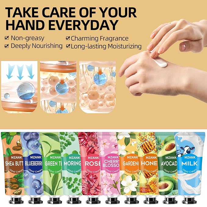 MZANK 14 Pack Hand Cream for Dry Cracked Hands, Mothers Day Gifts, Teacher - Image 5