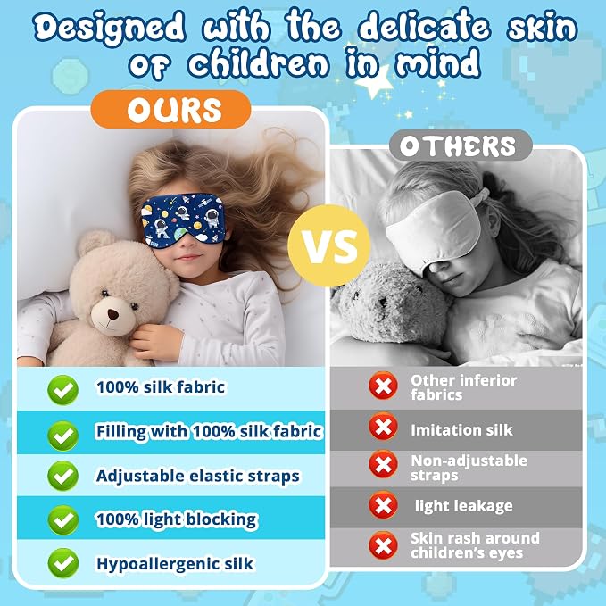 Kids Sleep Mask Eye Cover: 100% Real Natural Pure Silk Eye Mask - Image 5