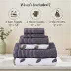 Modern Threads Natural Vine 6-Piece 100% Cotton Towel Set – Yarn Dyed Jacquard - Image 3