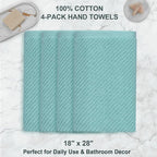 Teal Hand Towels for Bathroom, Bathroom Hand Towels Set of 4, Large 18" x 28" - Image 4
