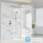 FPXRNG Shower Faucet Set Bathroom Square Rain Shower Head and Handle Set - Image 2