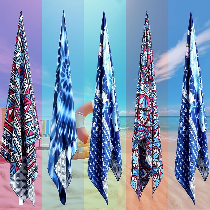2 Pack Microfiber Beach Towel, Sand-Free Quick Drying Camping Super Absorbent - Image 7