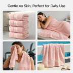 REDKISS Pink Bath Towels Set of 4, Extra Large Bath Sheets 27 X 59 Inches - Image 8