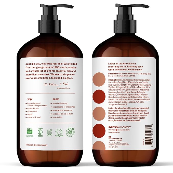 Everyone 3-in-1 Soap, Body Wash, Bubble Bath, 32 Ounce, Cedar and Citrus - Image 3