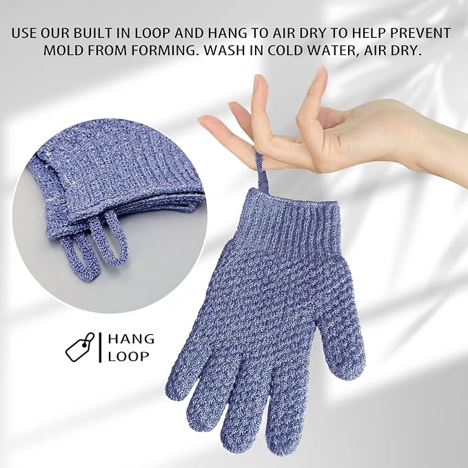 Evridwear Exfoliating Dual Texture Bath Gloves - Image 3