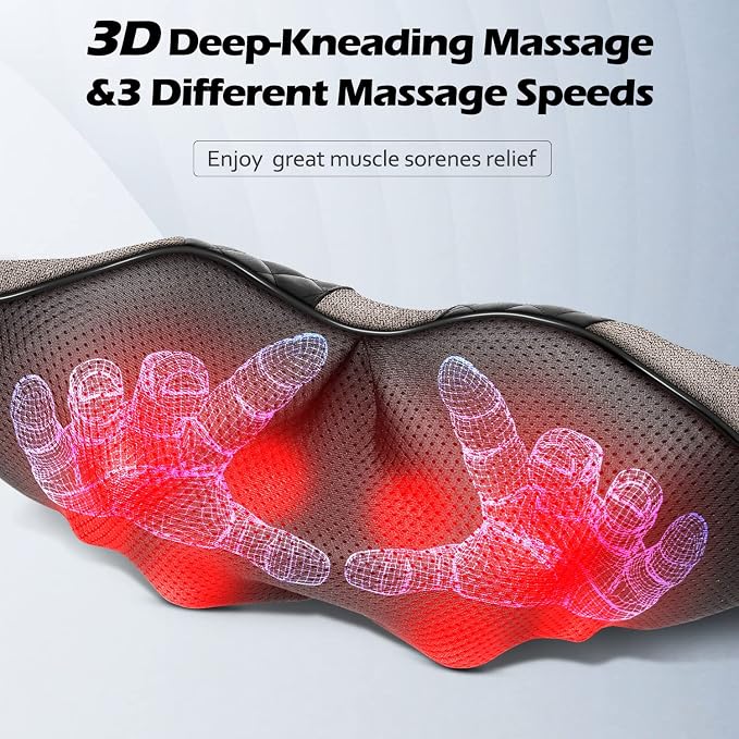 Blue Elf Shiatsu Electric Neck Back Massager Pillow 3D Kneading - Image 5