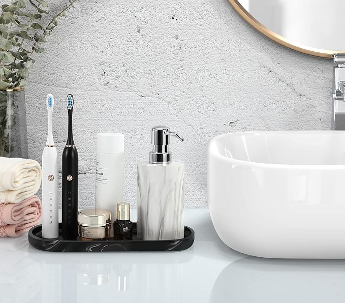 Luxspire Bathroom Vanity Tray Kitchen Soap Tray, Oval Toilet Tank Tray - Image 4