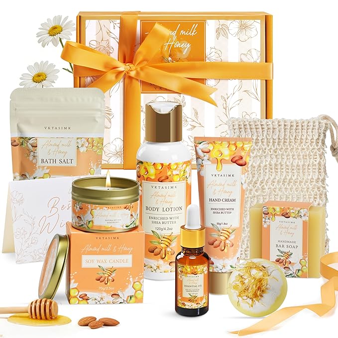 Birthday Gifts for Women, Almond Milk & Honey Relaxing Spa Gift Baskets for by Unknown