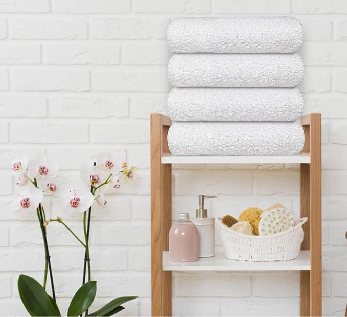 Avalon Towels 100% Cotton Pool Towels White Beach Towels Pack of 12 - Image 4