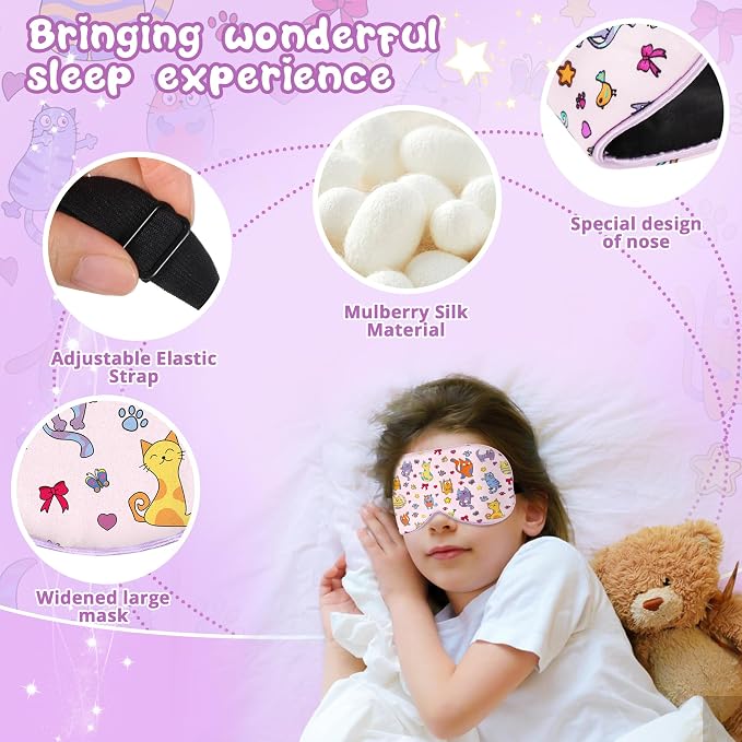 Kids Sleep Mask Eye Cover: 100% Real Natural Pure Silk Eye Mask - Image 3