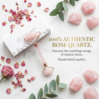 C CRYSTAL LEMON Rose Quartz Facial Roller - Image 4