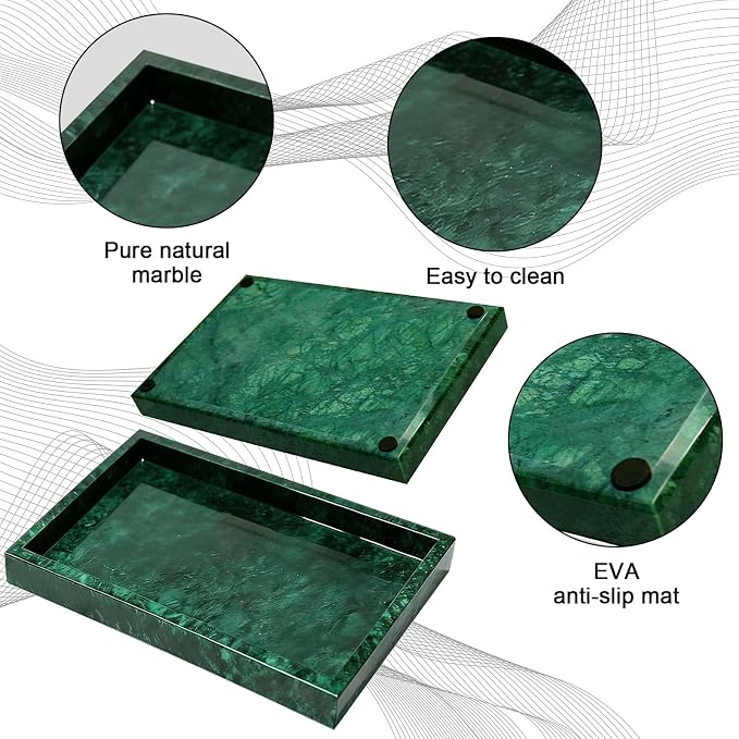 Pure Natural Marble Tray for Bathroom, Sink. Cosmetics, toiletries, etc. can be - Image 3