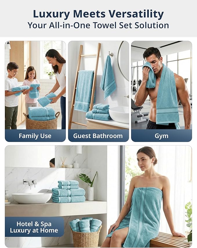 LANE LINEN Towel Sets for Bathroom - Image 5