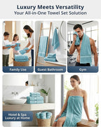 LANE LINEN Luxury Towel Set for Bathroom – 12-Pack 100% Cotton Towels, Zero - Image 7