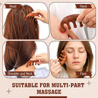 LemonRoad 12 Pack Wooden Scalp Massager Natural Sandalwood Wide Tooth Combs - Image 4