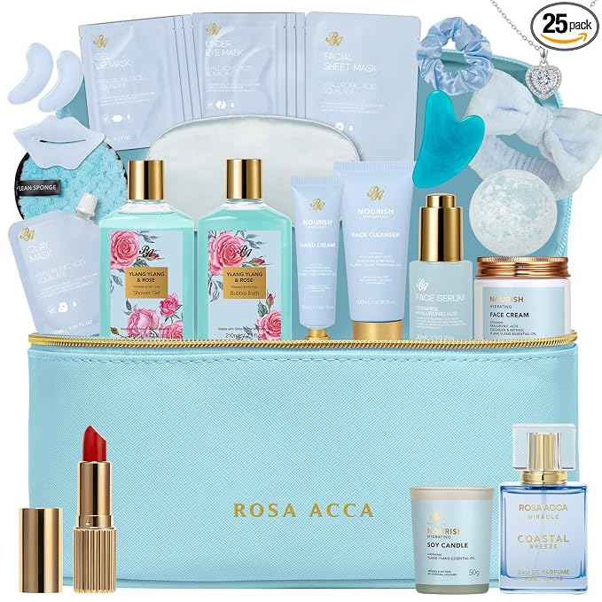 25 Pcs Mother's Day Gift, Bath & Body Gift Basket Set by RAROSAACCA