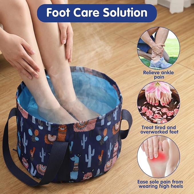 Molain Foldable Bucket for Soaking Feet, Portable Foot Bath Tub Spa Basin - Image 2