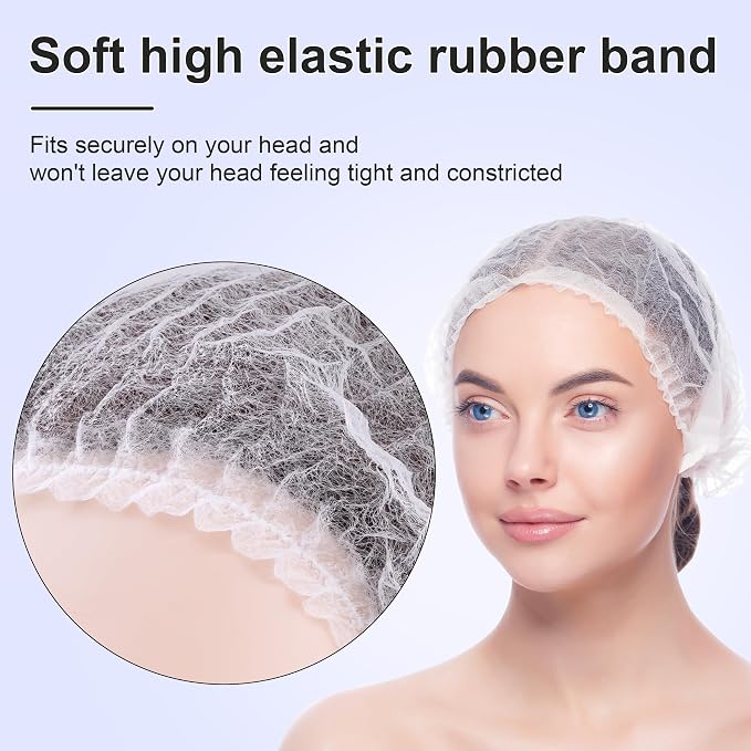 TaShow 120 Pcs Disposable Bouffant Caps, 21 Inches Hair Nets - Image 4