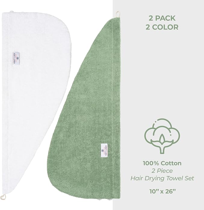 American Soft Linen 100% Cotton Hair Towels - Image 5