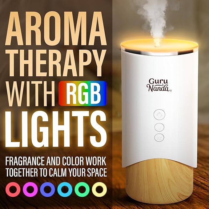 GuruNanda Calm Aura Essential Oil Diffuser, Sleek Modern Aromatherapy Diffuser - Image 4