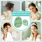 Silicone Bath Glove & Face Scrubber Set 2PCS, 360° Anti-Slip & Hand-fit Body - Image 7