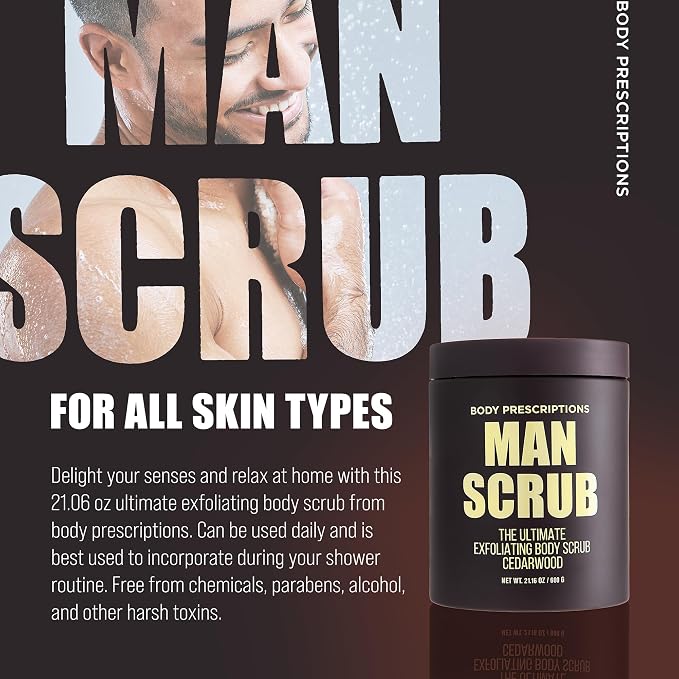 Body Prescriptions Men’s Exfoliating Body Scrub – Ultimate Skin Cleansing Wash - Image 4