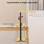 Bathtub Tray Table, Freestanding Bath Side Table Tub Tray Caddy, 3 Layer Bamboo - Image 6