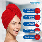 KEEPOZ Hair Towel Wrap Quick Dry 100% Cotton Super Absorbent Turban Head Wrap - Image 5