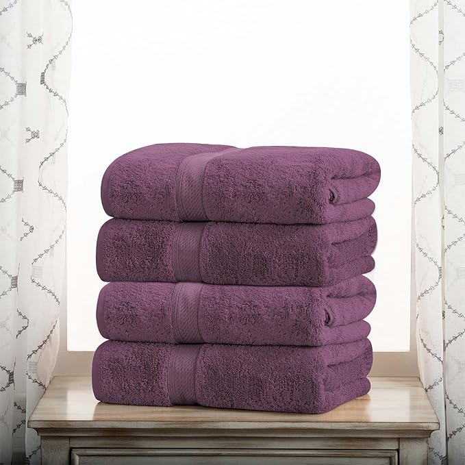 Superior Egyptian Cotton Pile Bath Towel Set of 4, Ultra Soft Luxury Towels by SUPERIOR