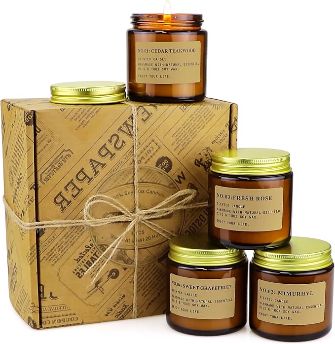 YFYTRE 4 Pack Scented Candle Set Soy Wax Candles, Aromatherapy Candles - Image 9