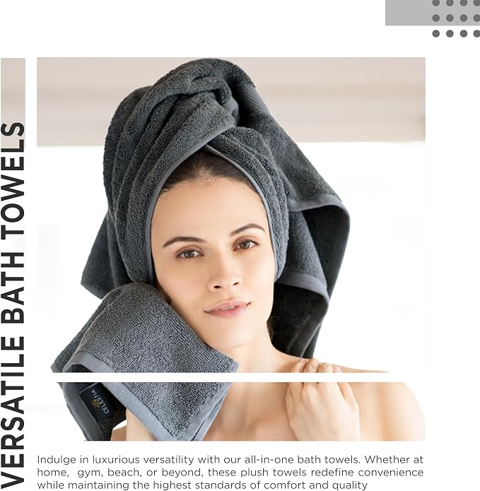 600 GSM 100% Cotton Bath Towels, Highly Absorbent, Quick Dry, 4 Pieces Combed - Image 5