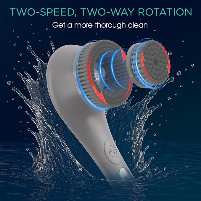VOYOR Electric Body Brush Back Scrubber Silicone Body Scrubber Two-Way Rotating - Image 4