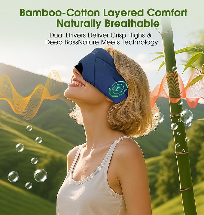 Sleep Mask with Headphones Bluetooth 5.4, LC-dolida Wireless Music Eye Mask - Image 8